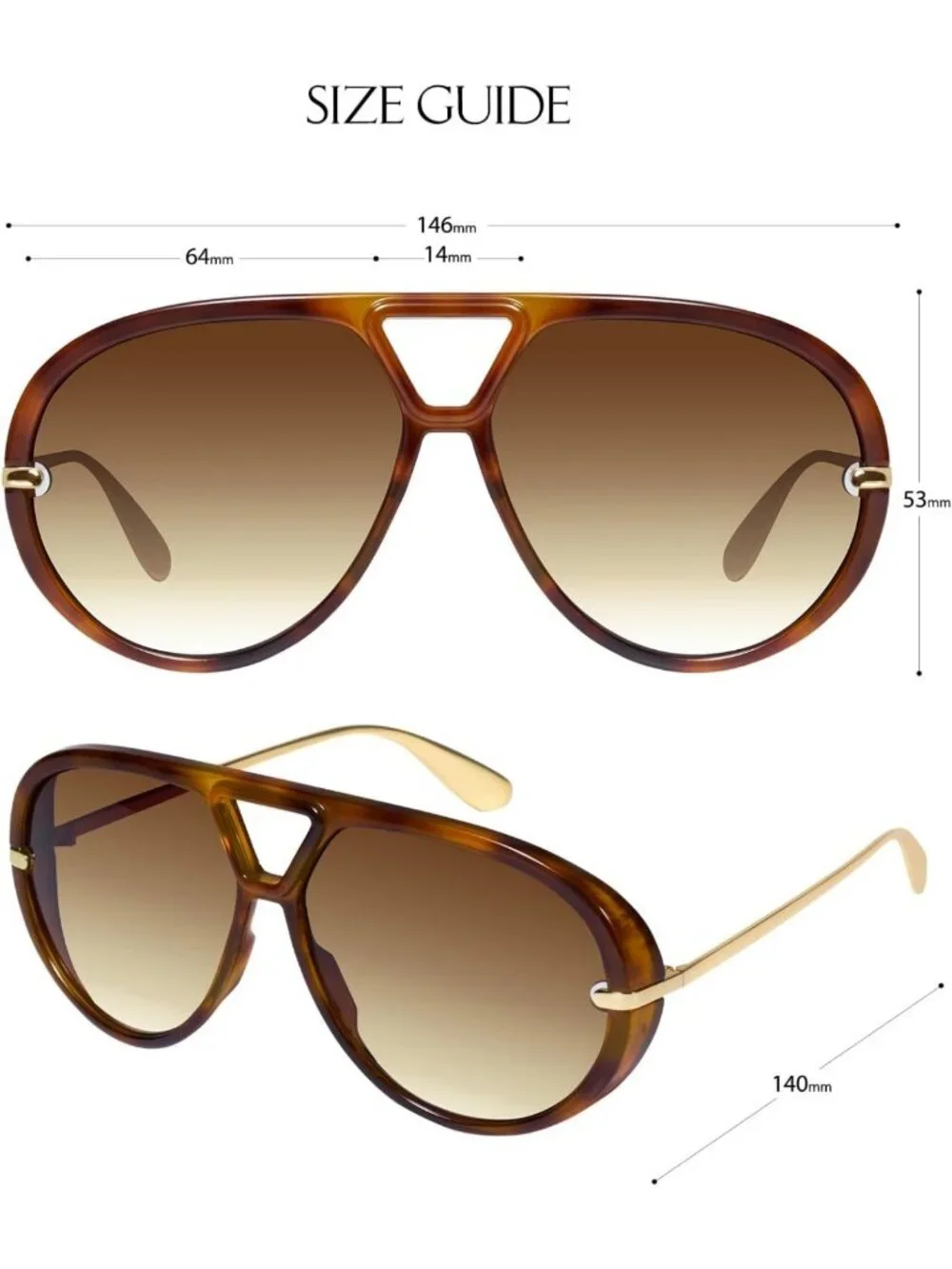 Trendy Oversized Retro Aviator Sunglasses for Women | 70s-Inspired, UV400